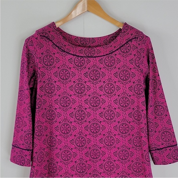 LANDS' END Sheath Dress with UPF 50 and 3/4 Sleeves in Bright Print - Picture 5 of 9